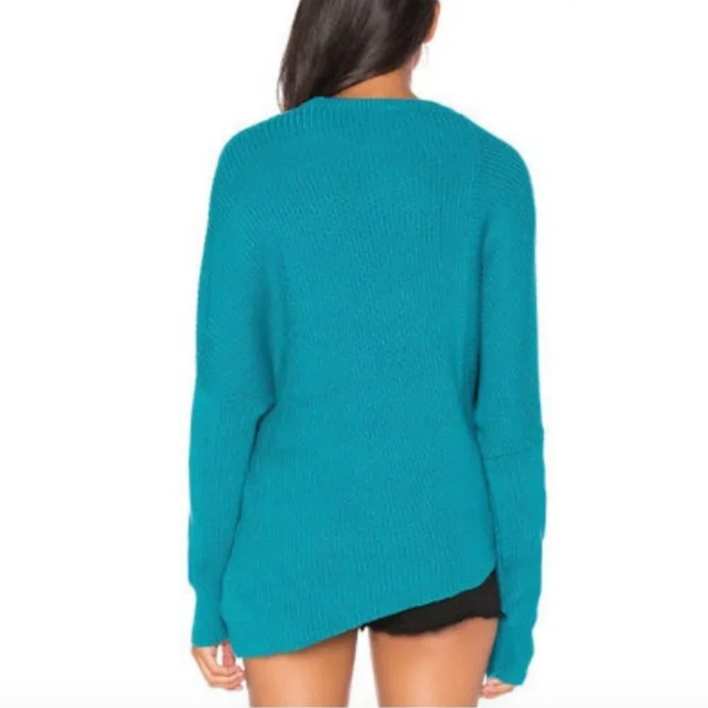 Free People Teal Crew Neck Sweater - Picture 6 of 9